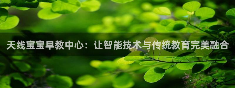 天顺2娱乐平台登录测速：天线宝宝早教中心：让智能技术与传统教育完美融合