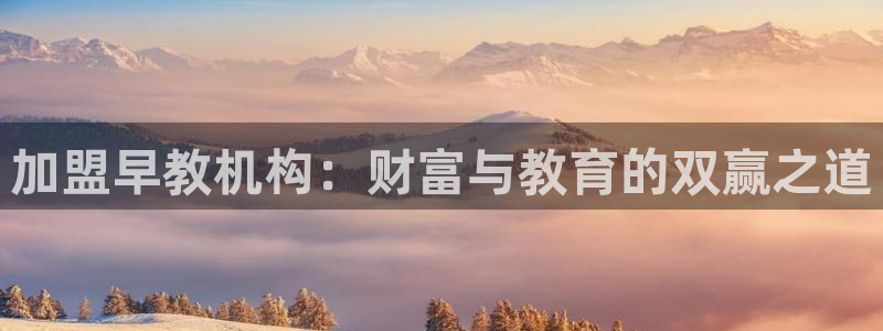 天顺娱乐重33300j：加盟早教机构：财富与教育的双赢之道