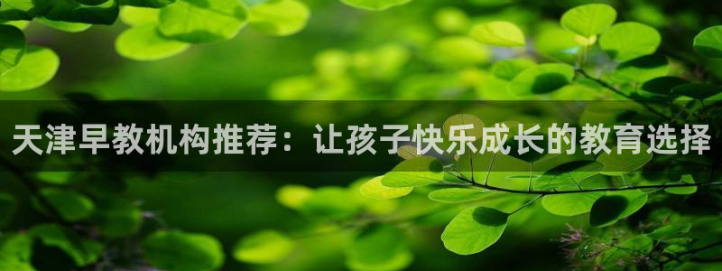 天顺娱乐赂3300：天津早教机构推荐：让孩子快乐成长的教育选择