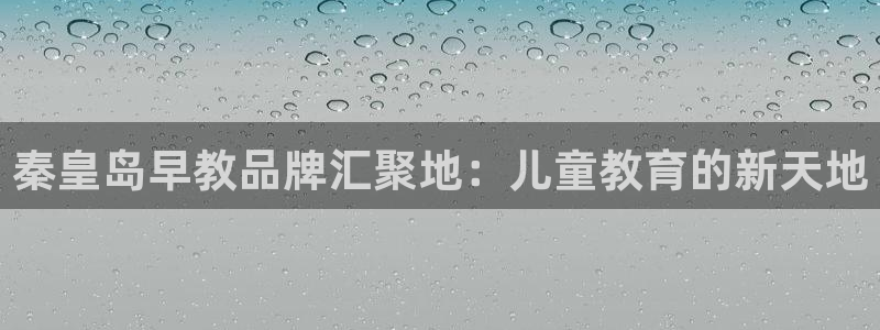 天顺娱乐脱943994：秦皇岛早教品牌汇聚地：儿童教育的新天地