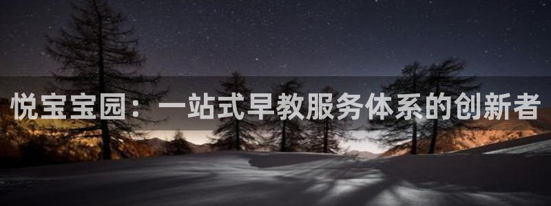 天顺娱乐代理注册：悦宝宝园：一站式早教服务体系的创新者